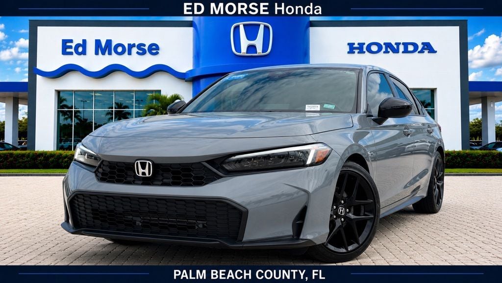 2026 Honda Civic Sport in Gray — front three-quarter view