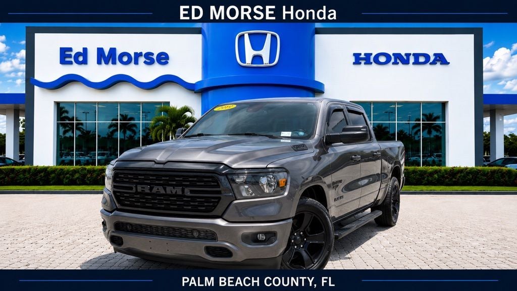 2022 RAM 1500 Big Horn/Lone Star in Granite Crystal Metallic Clearcoat — front three-quarter view