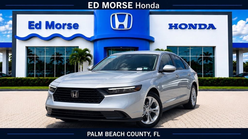 2025 Honda Accord LX in Solar Silver Metallic — front three-quarter view