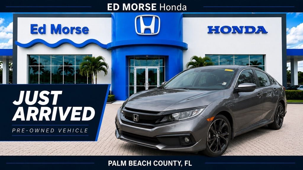 2019 Honda Civic Sport in Gray — front three-quarter view