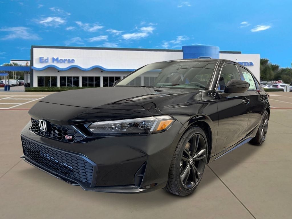 2026 Honda Civic Si Base in Crystal Black Pearl — front three-quarter view