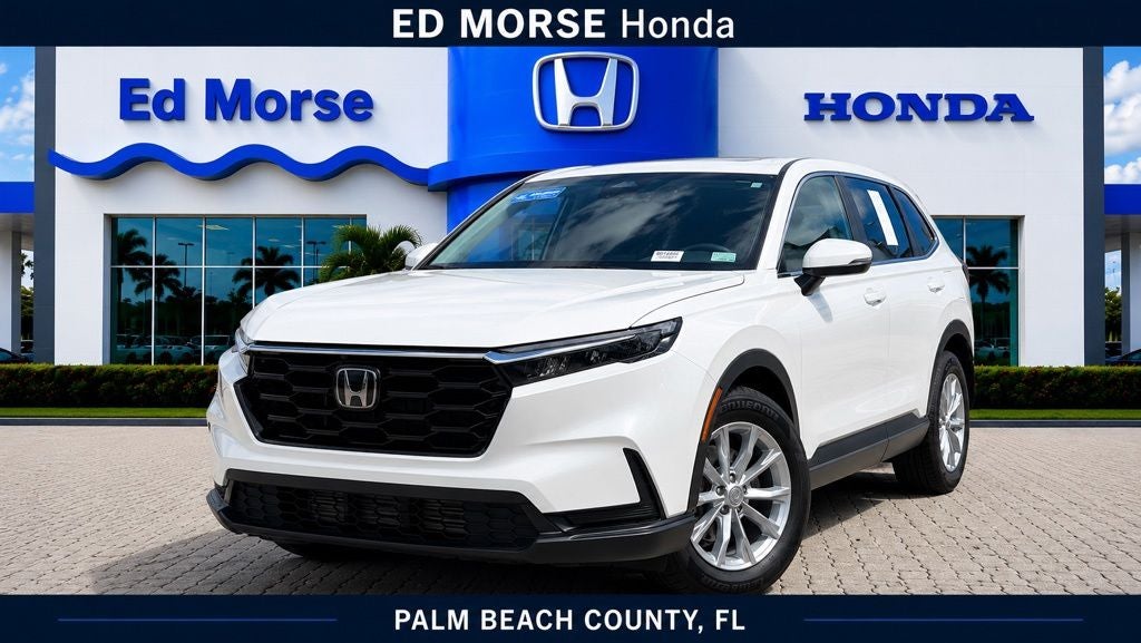 2025 Honda CR-V EX in White — front three-quarter view