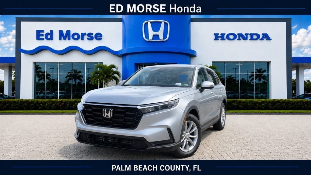 2026 Honda CR-V EX in Solar Silver Metallic — front three-quarter view