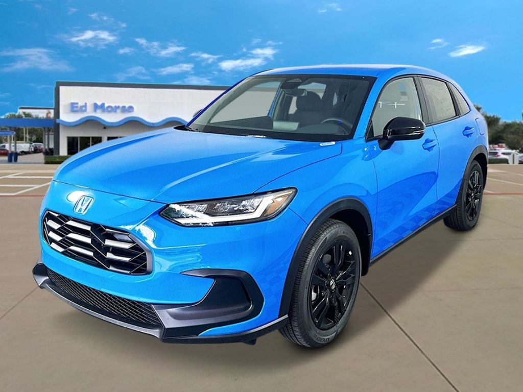 2027 Honda HR-V Sport in Boost Blue Pearl — front three-quarter view