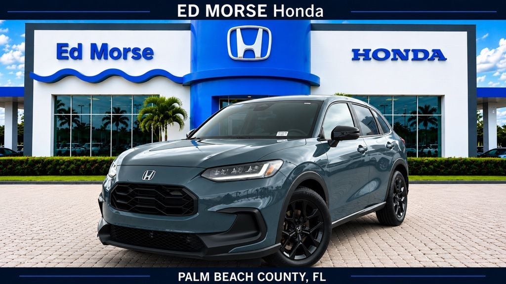 2025 Honda HR-V Sport in Green — front three-quarter view