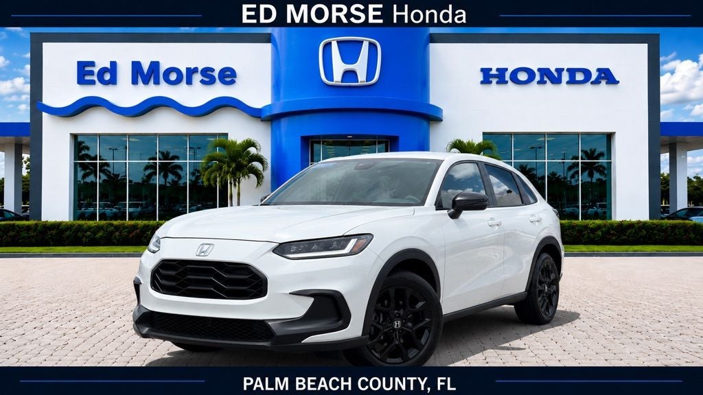 2025 Honda HR-V Sport in Platinum White Pearl — front three-quarter view
