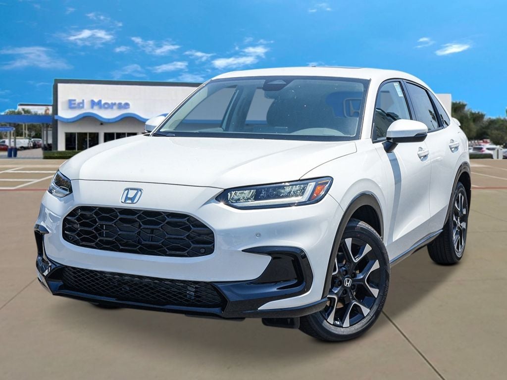 2027 Honda HR-V EX-L in Platinum White Pearl — front three-quarter view