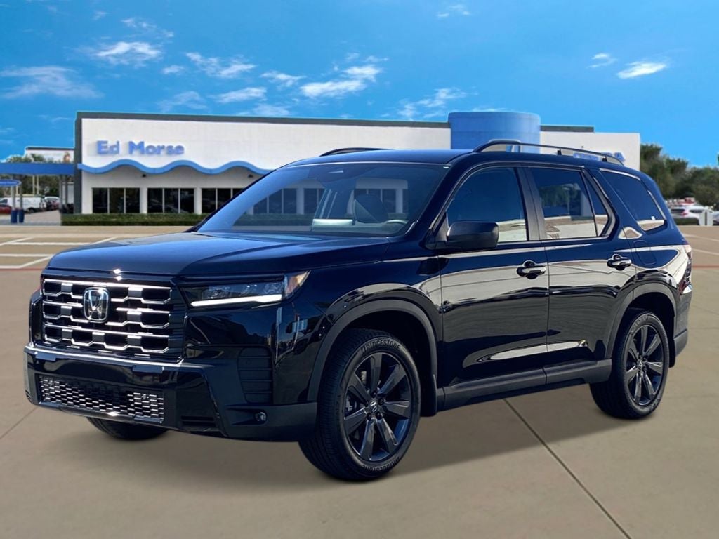 2026 Honda Pilot Sport in Bk/Raven Black — front three-quarter view