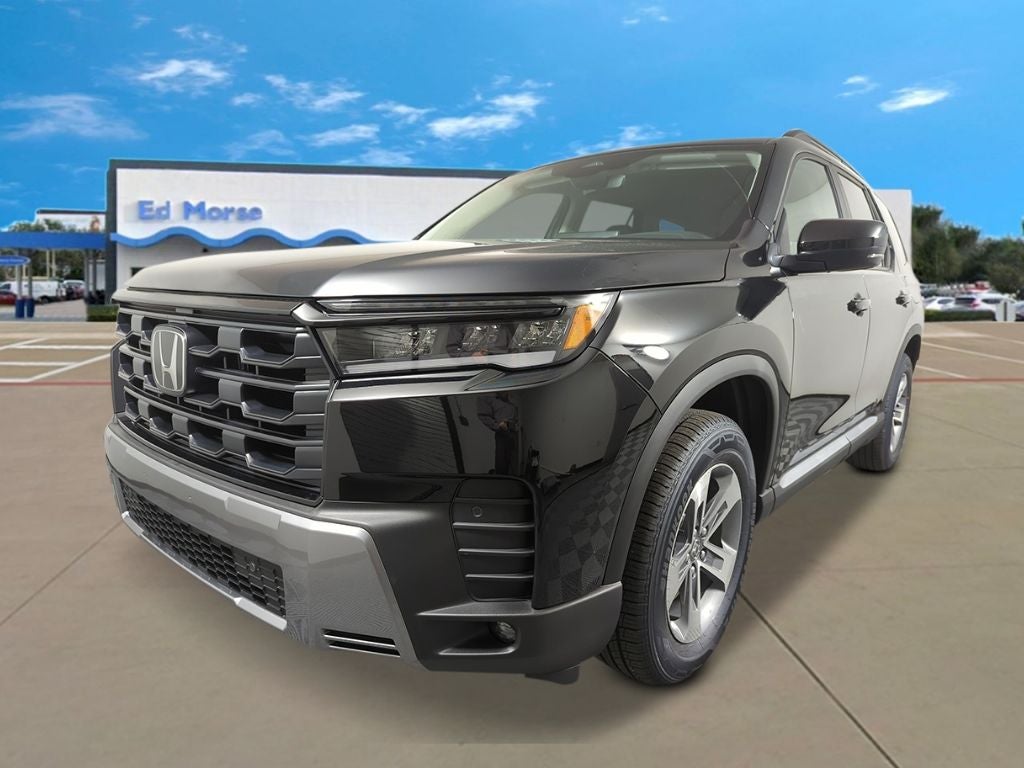 2026 Honda Pilot EX-L in Bk/Raven Black — front three-quarter view