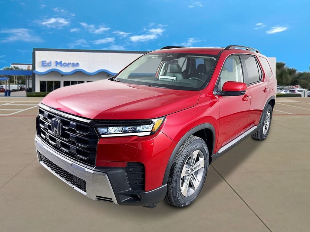 2026 Honda Pilot EX-L in Radiant Red Metallic II — front three-quarter view