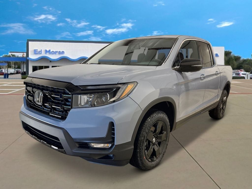 2026 Honda Ridgeline Black Edition in Sonic Gray Pearl — front three-quarter view