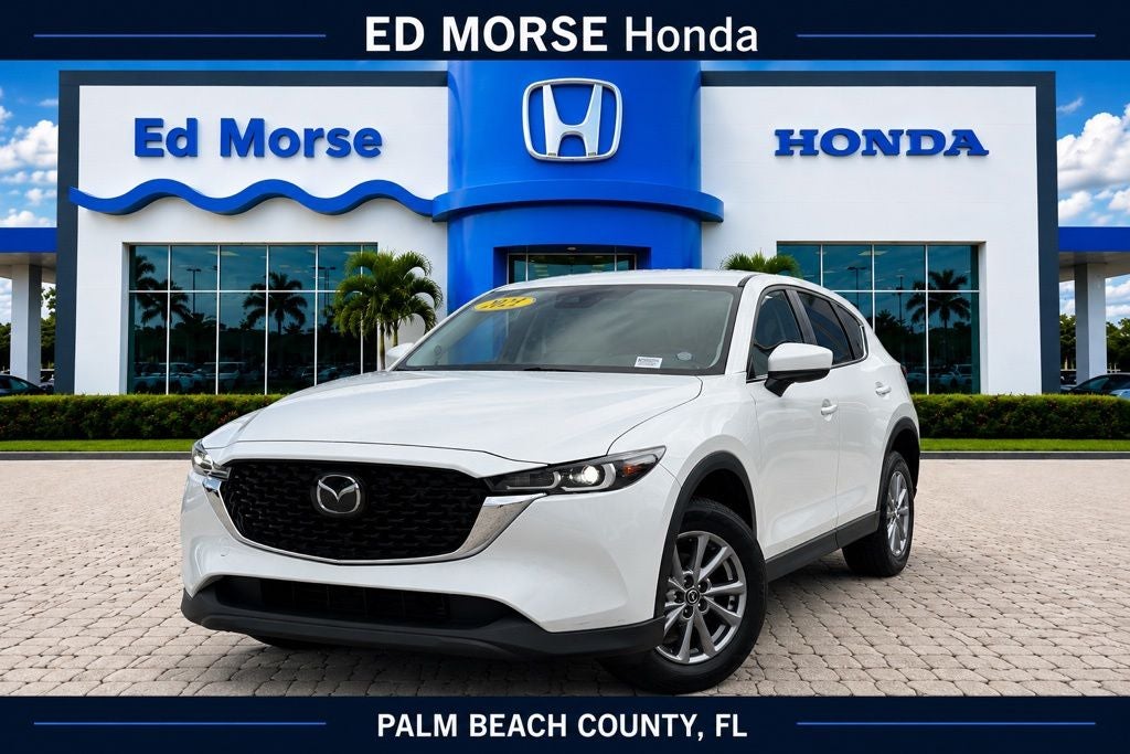 2022 Mazda Mazda CX-5 2.5 S Select Package in Snowflake White Pearl Mica — front three-quarter view
