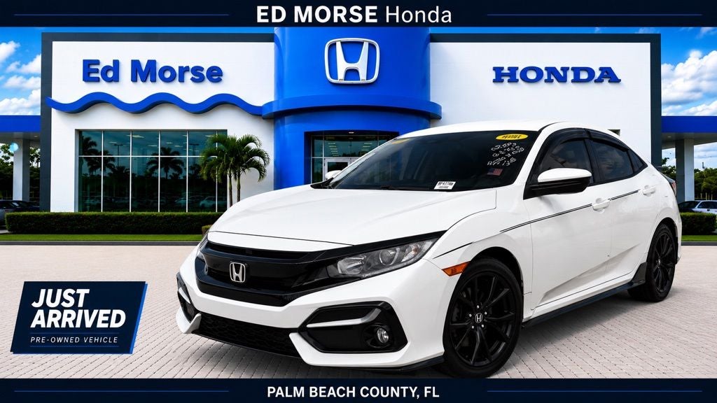 2021 Honda Civic Sport in White — front three-quarter view
