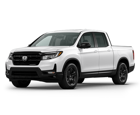 2026 Honda Ridgeline Black Edition in Platinum White Pearl — front three-quarter view