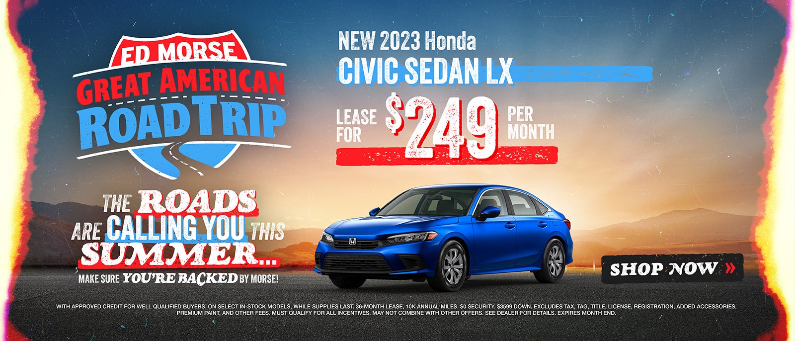 New 2023 Honda Civic Sedan LX Lease for $249 a month