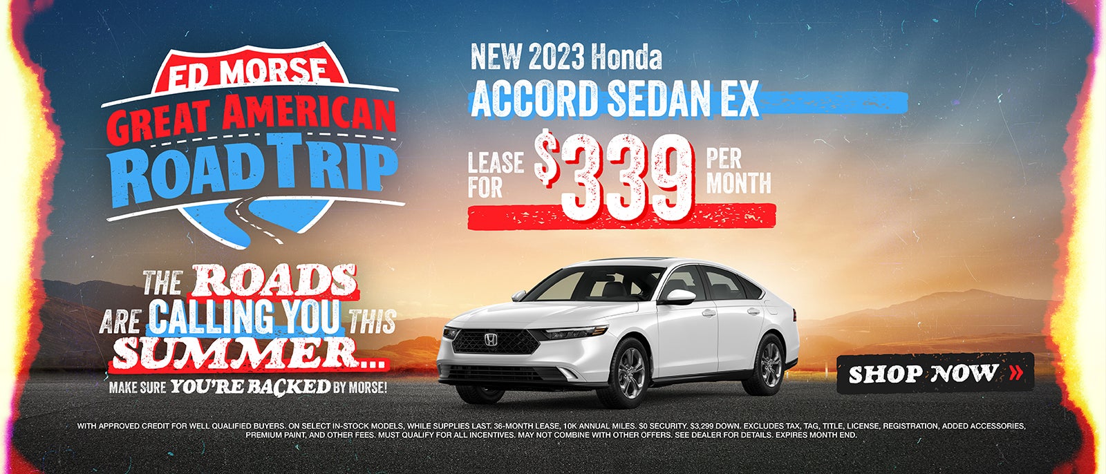 New 2023 Honda Accord Sedan EX lease for $339 per month